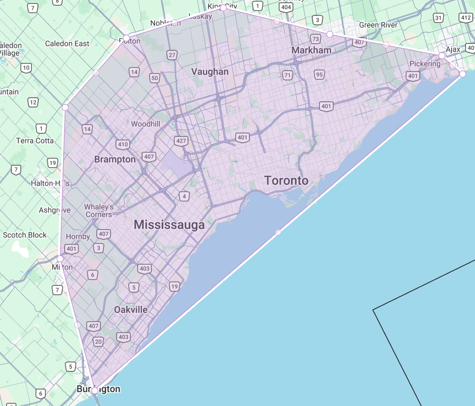 Global Waste Removal GTA service area map